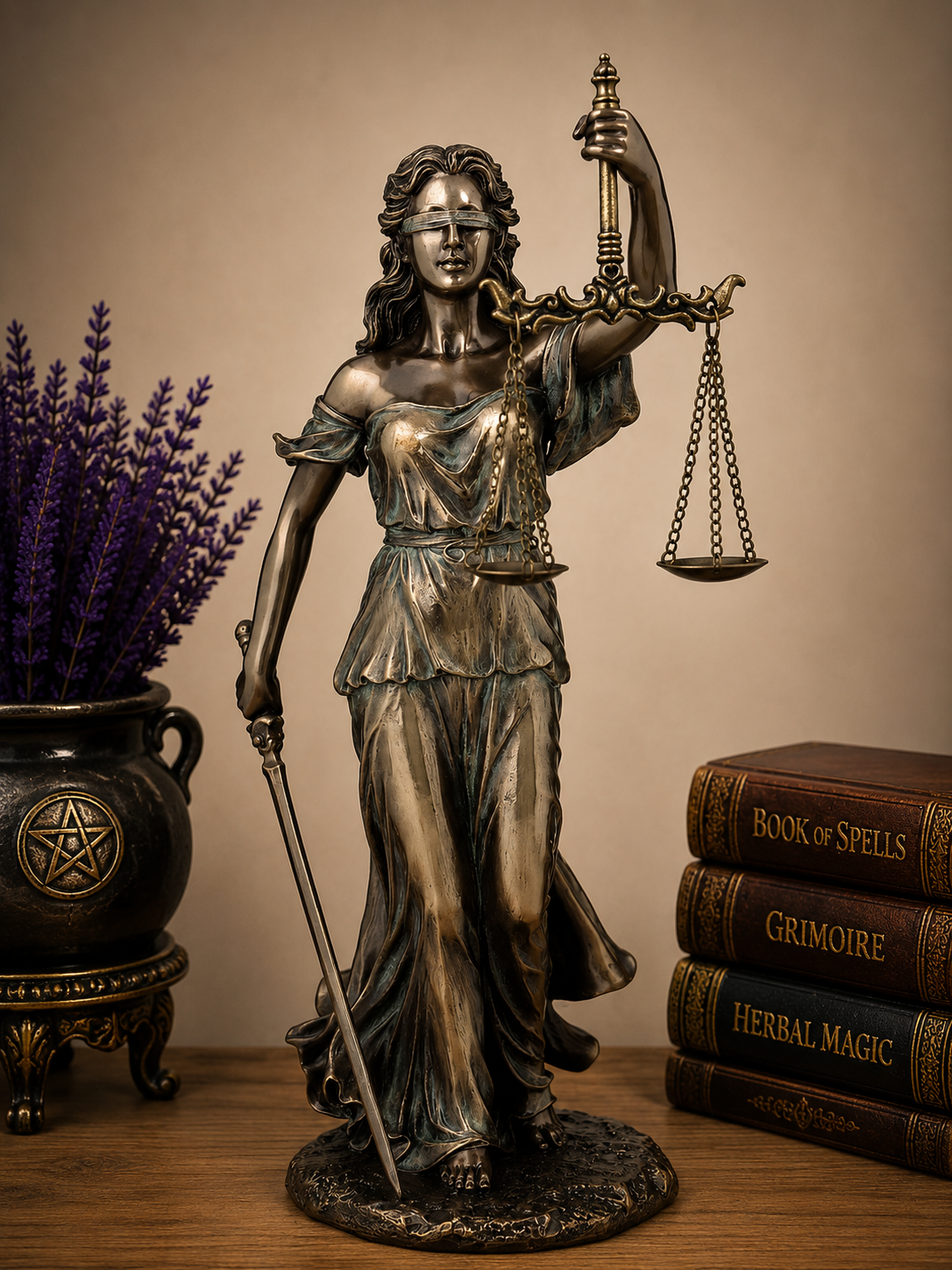 STATUE || LADY JUSTICE - GODDESS OF JUSTICE, TRUTH, BALANCE & DIVINE FAIRNESS