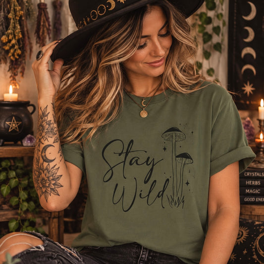 T-SHIRTS | STAY WILD - (BLACK WRITING)