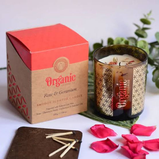 CANDLES || SMUDGE CANDLE - ROSE & GERANIUM