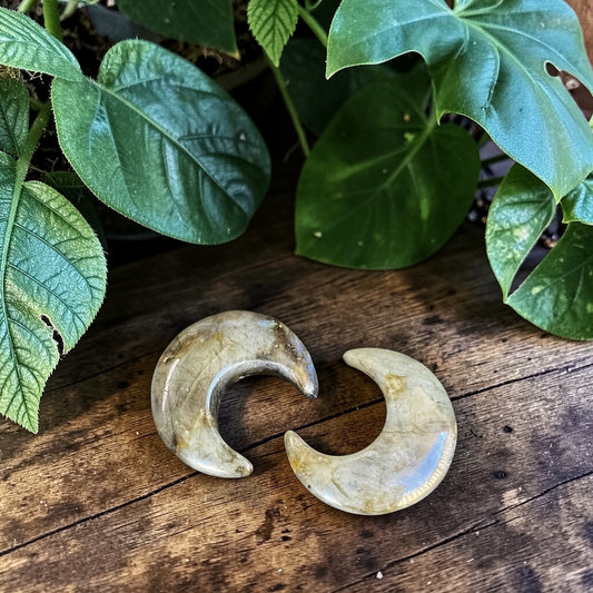 CARVINGS || LABRADORITE CRESCENT MOON