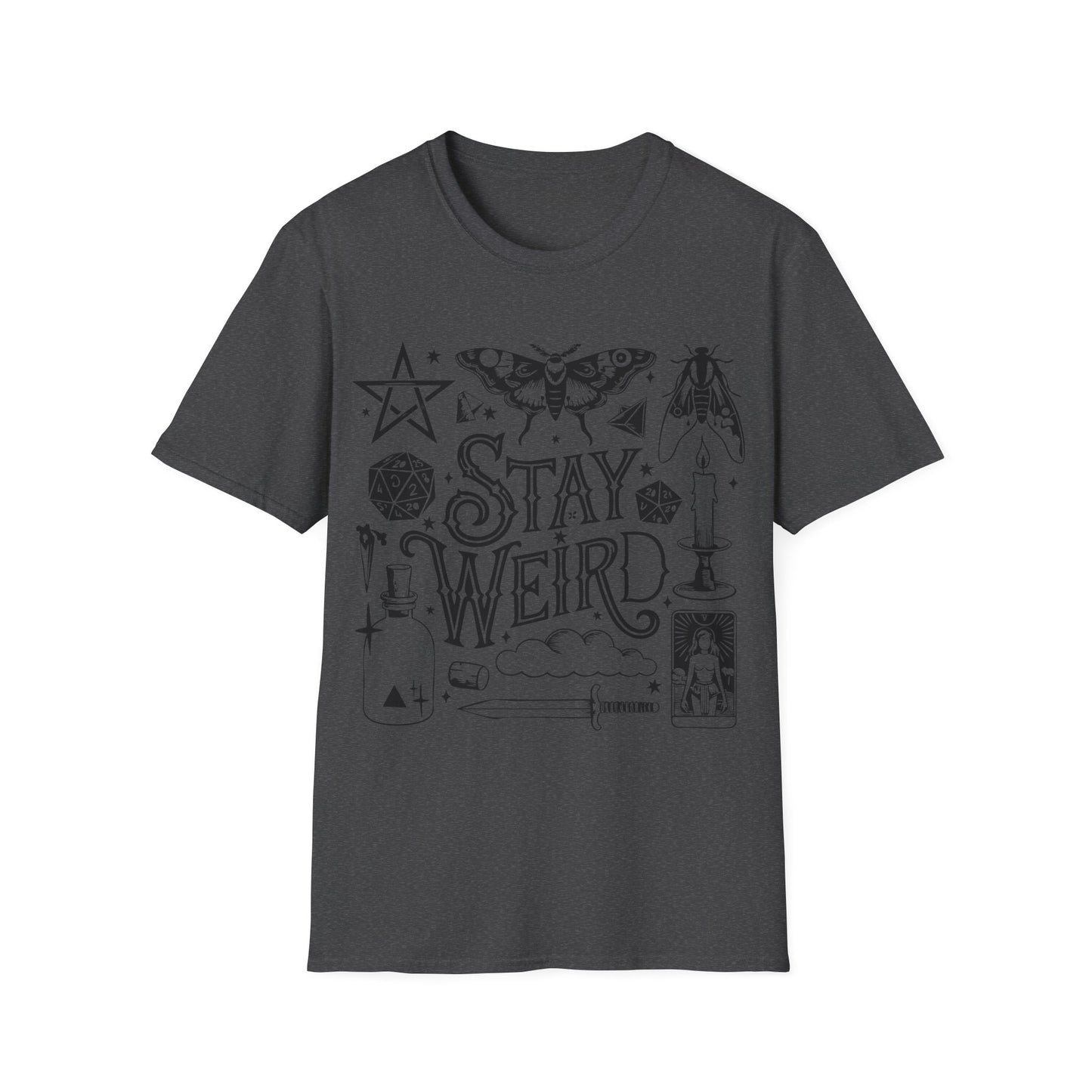 T-SHIRT | STAY WEIRD - (BLACK WRITING)