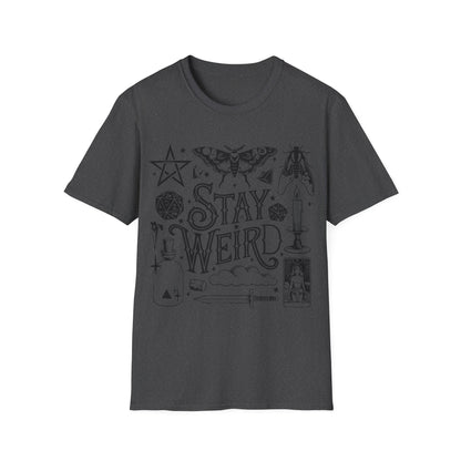 T-SHIRT | STAY WEIRD - (BLACK WRITING)
