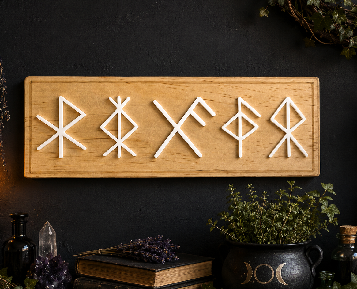 WALL HANGING || 5 BIND RUNES WALL PLAQUE