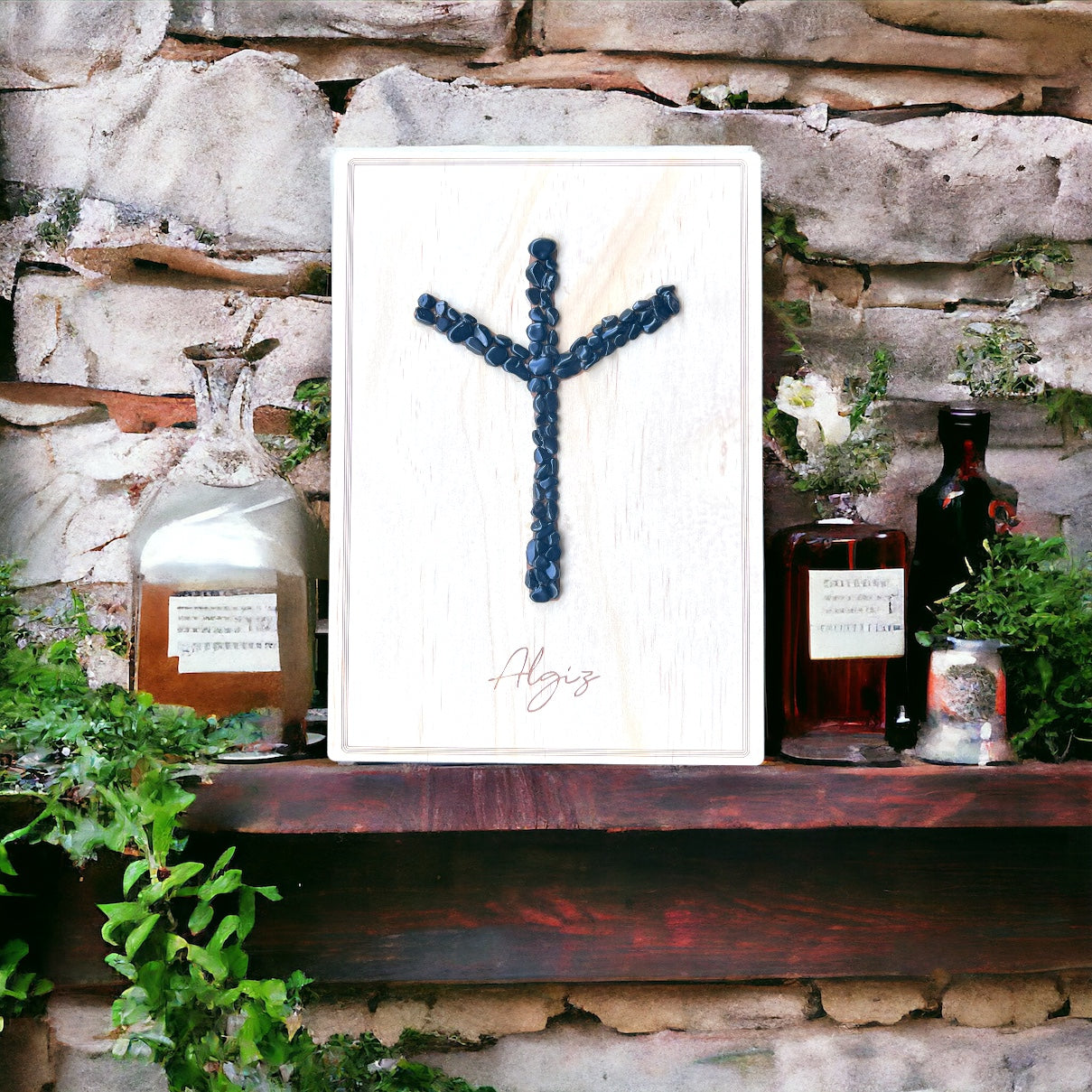 WALL HANGING || “ALGIZ” PROTECTION RUNE PLAQUE