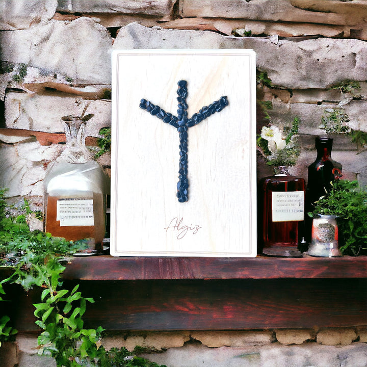 WALL HANGING || “ALGIZ” PROTECTION RUNE PLAQUE