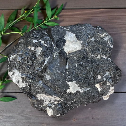 ROUGH STONES || BLACK TOURMALINE WITH QUARTZ - XL