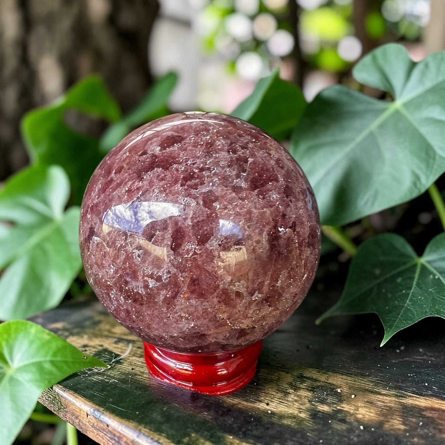 SPHERE || NATURAL STRAWBERRY QUARTZ
