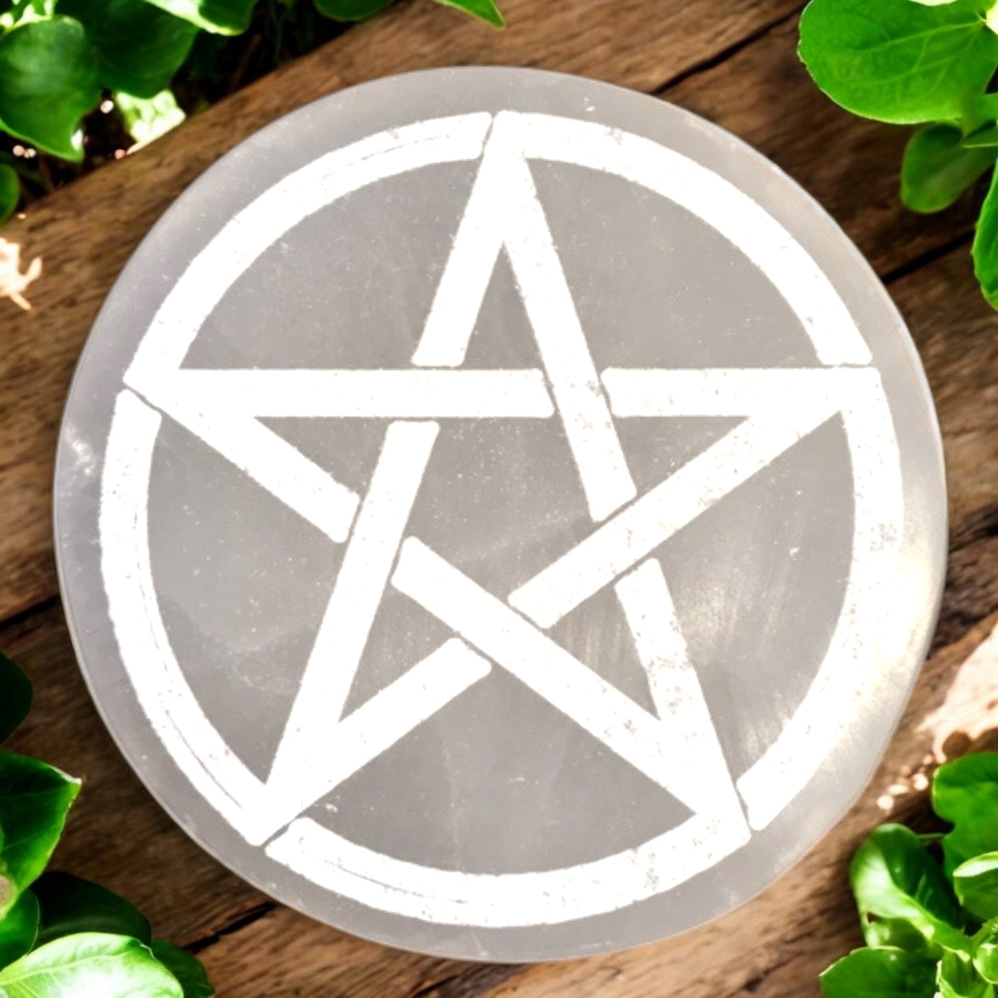 CHARGING PLATE || SELENITE - PENTAGRAM