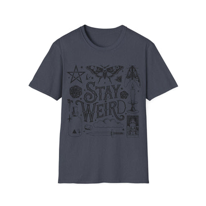 T-SHIRT | STAY WEIRD - (BLACK WRITING)