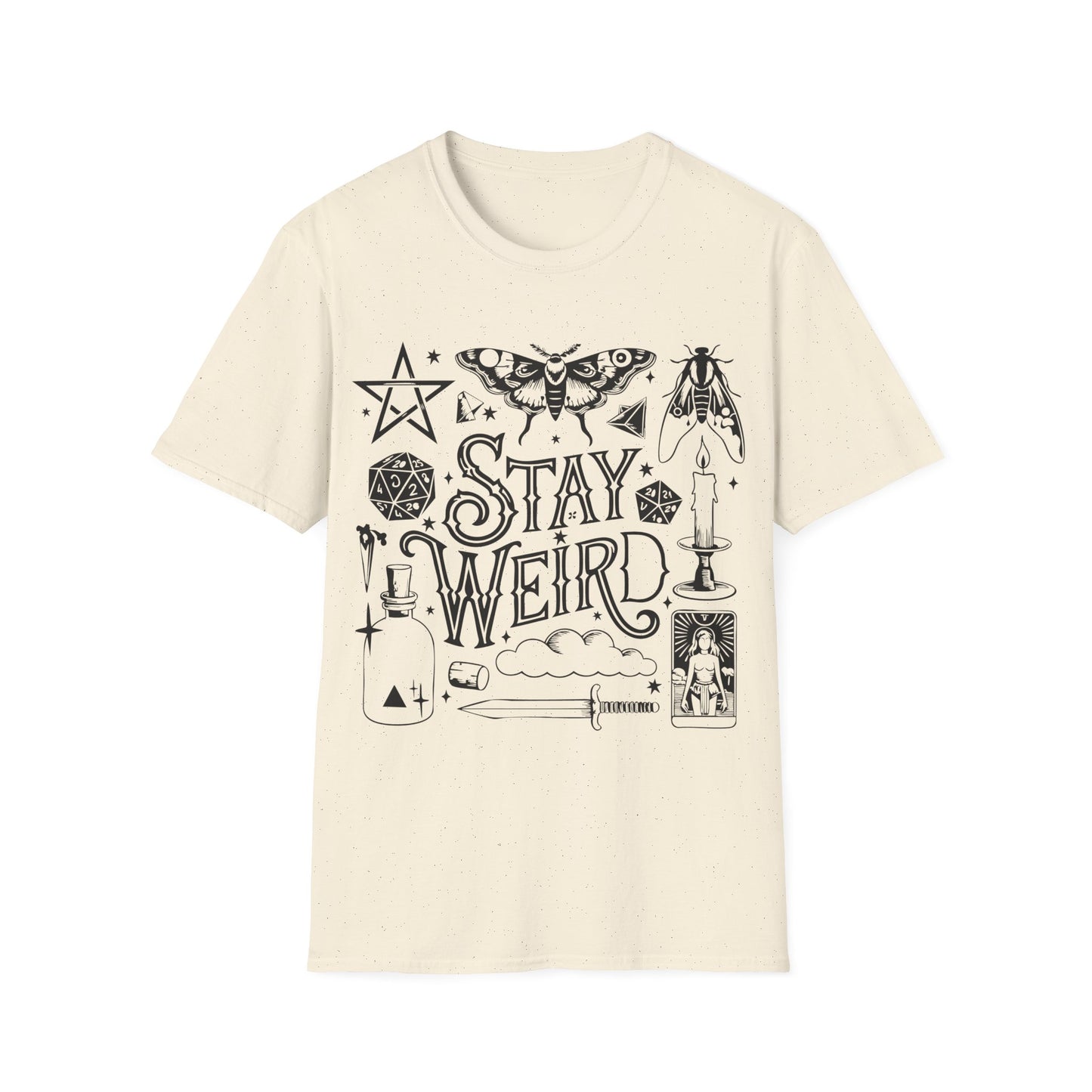 T-SHIRT | STAY WEIRD - (BLACK WRITING)