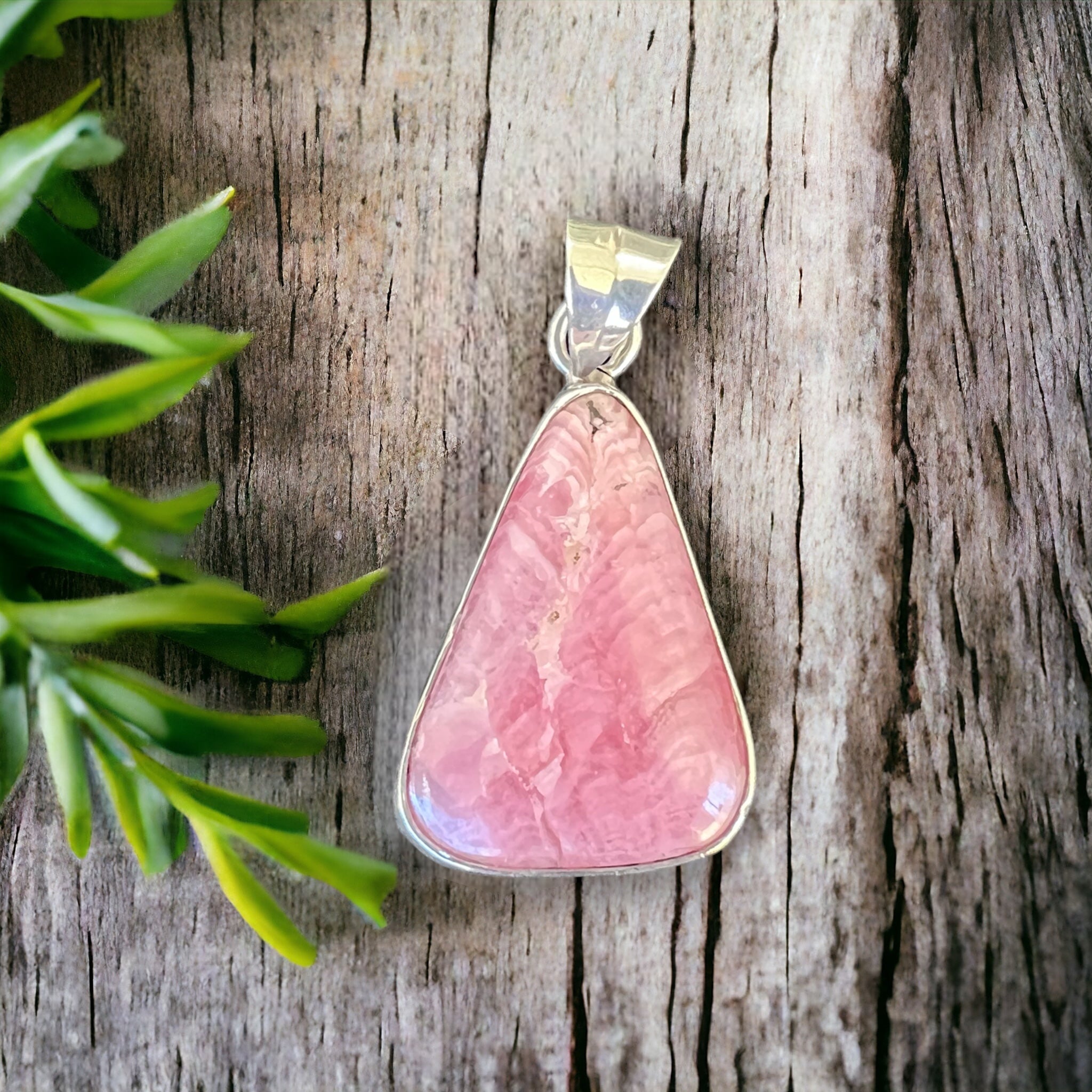 RHODOCHROSITE PENDANT - 925 STERLING SILVER