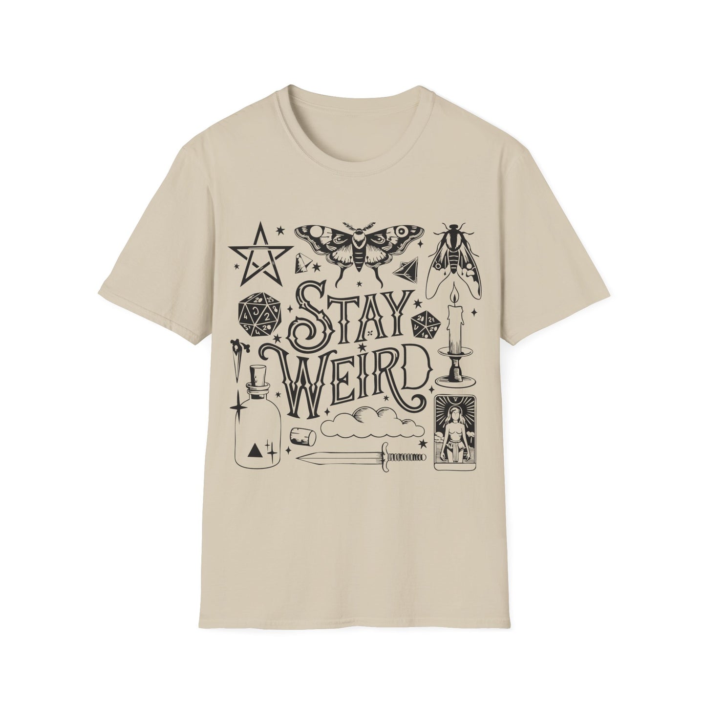 T-SHIRT | STAY WEIRD - (BLACK WRITING)