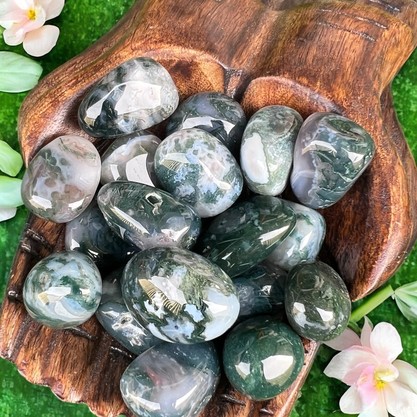 TUMBLE STONES || MOSS AGATE