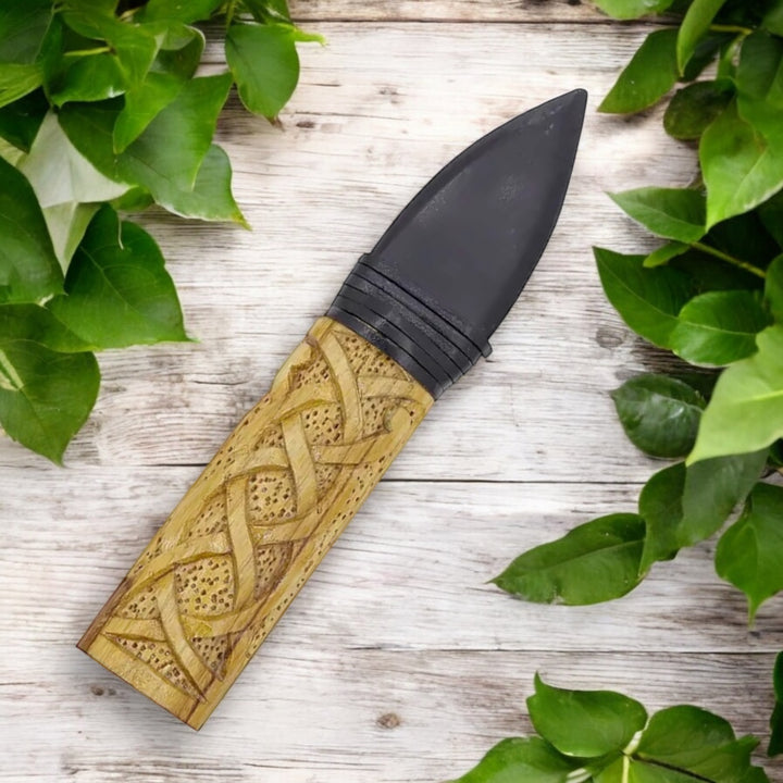 BLACK TOURMALINE & TEAK WOOD ATHAME