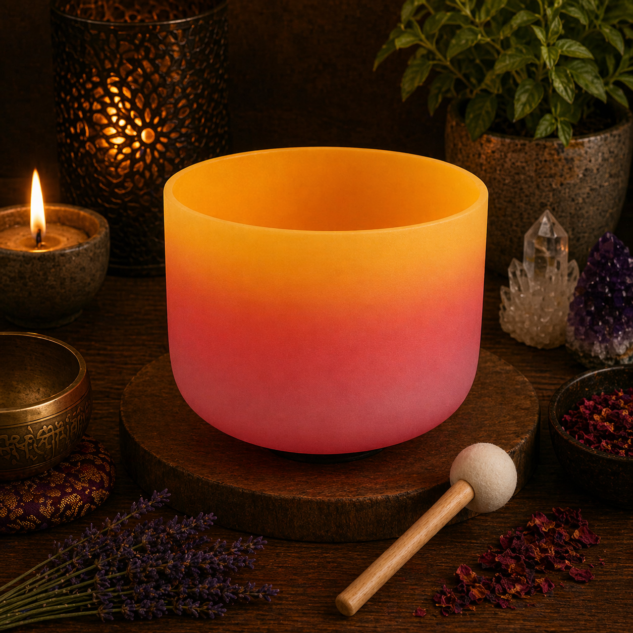 SINGING BOWLS || QUARTZ CRYSTAL - RAINBOW - E NOTE