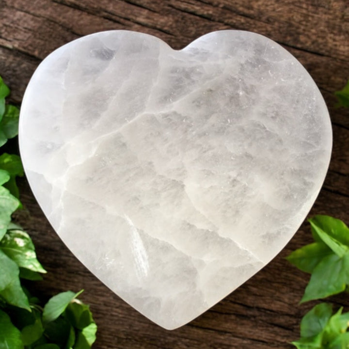 CARVINGS || SELENITE CHARGING PLATE - HEART