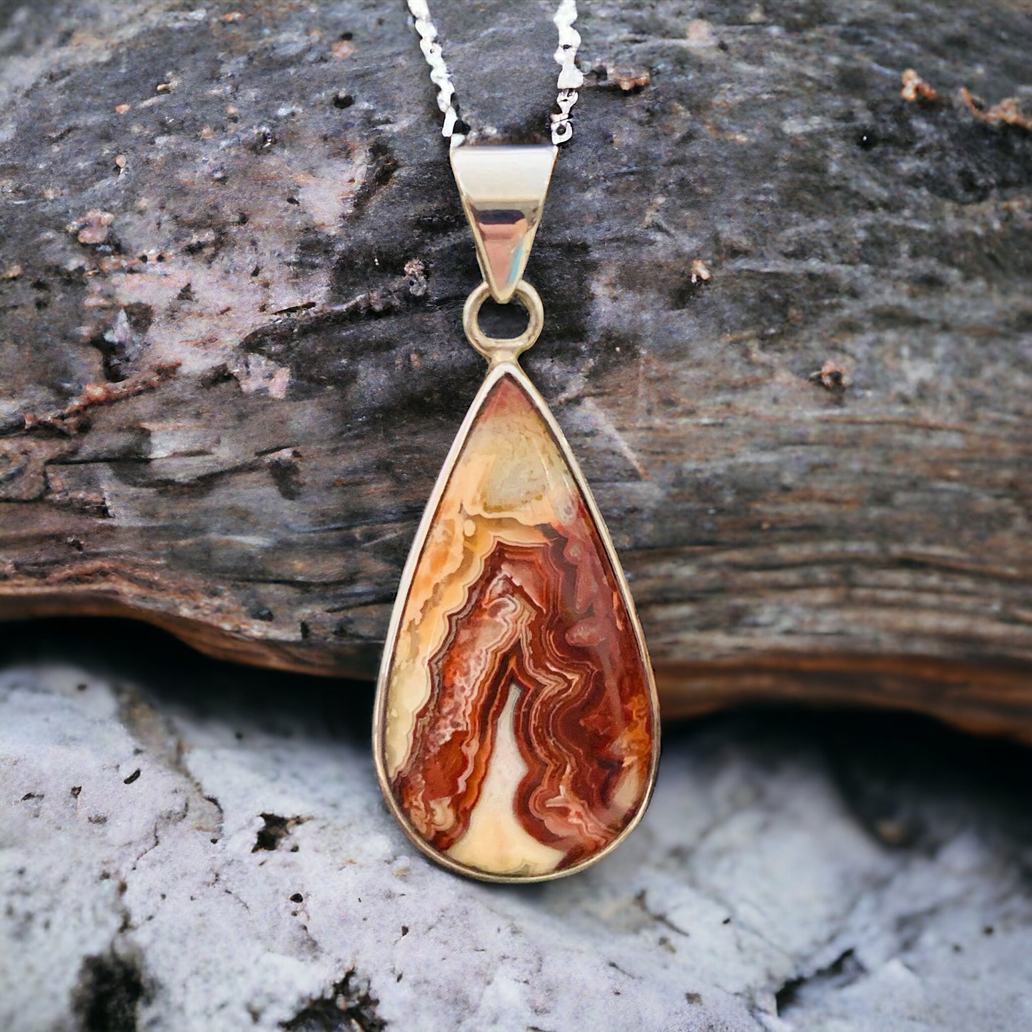 PENDANTS || CRAZY LACE AGATE - 925 STERLING SILVER