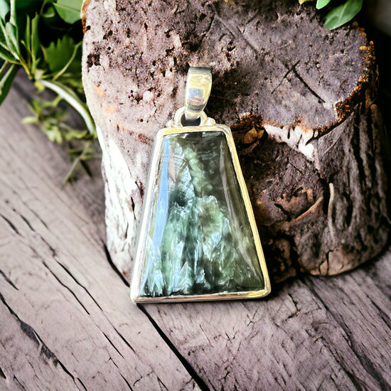 SERAPHINITE PENDANT - 925 STERLING SILVER
