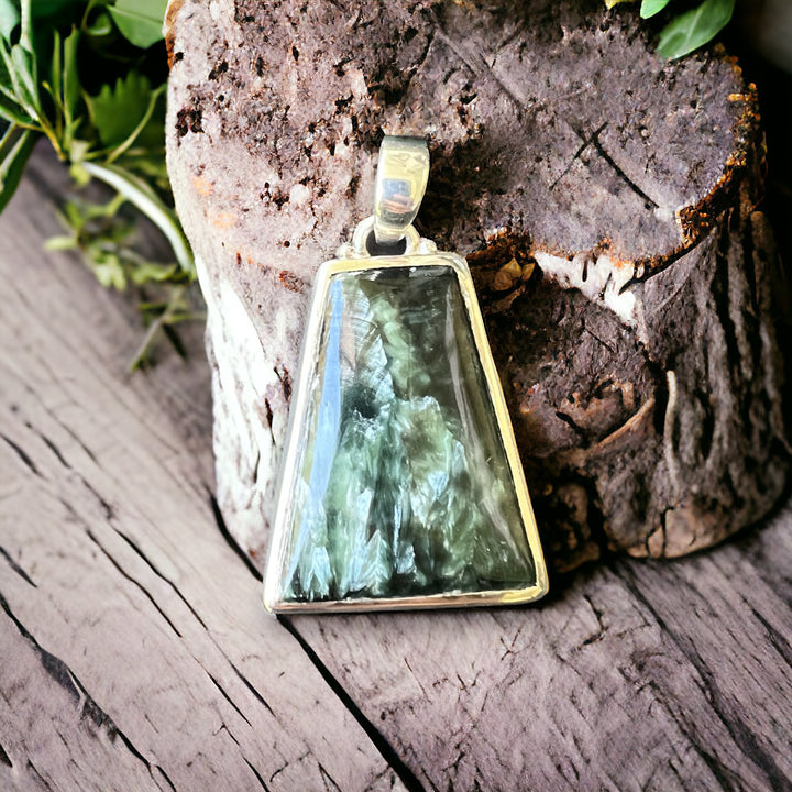 SERAPHINITE PENDANT - 925 STERLING SILVER