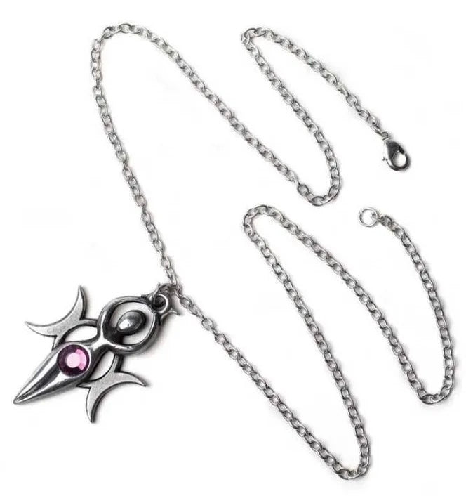 NECKLACE || TRIPLE MOON GODDESS PEWTER PENDANT