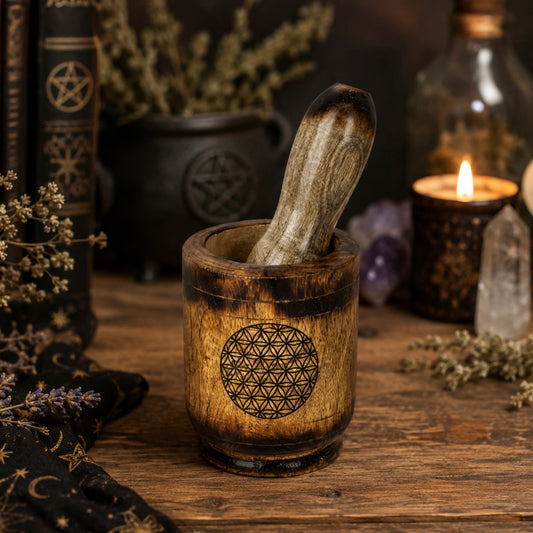 MORTAR & PESTLE || FLOWER OF LIFE