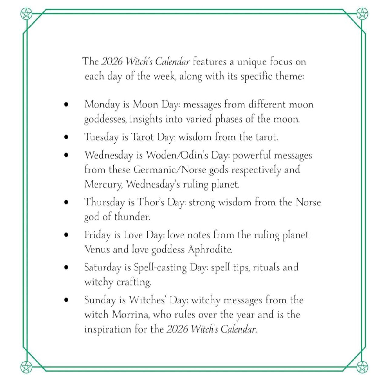 CALENDAR || 2026 WITCH'S DAILY CALENDAR