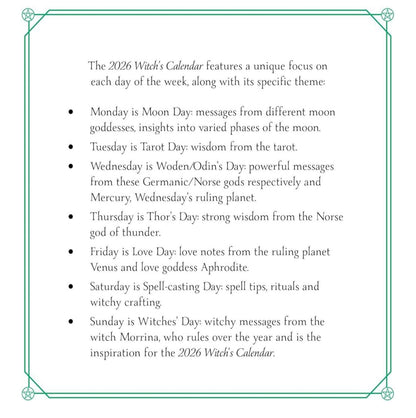 CALENDAR || 2026 WITCH'S DAILY CALENDAR