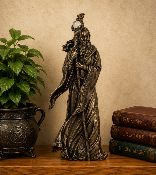 STATUE || MERLIN – LEGENDARY WIZARD, DRUID OF WISDOM & MASTER OF MAGIC