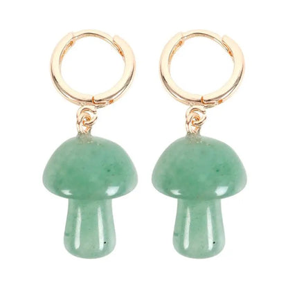 EARRINGS || GREEN AVENTURINE MINI MUSHROOMS