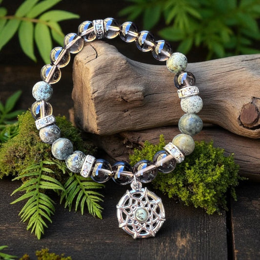 BRACELET || SMOKY QUARTZ & AFRICAN TURQUOISE