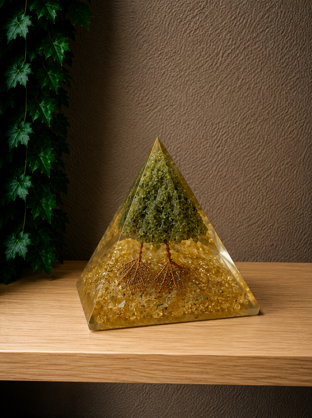 ORGONITE || CITRINE & GREEN AVENTURINE PYRAMID