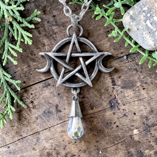 PENDANT || GODDESS PENTAGRAM PEWTER NECKLACE