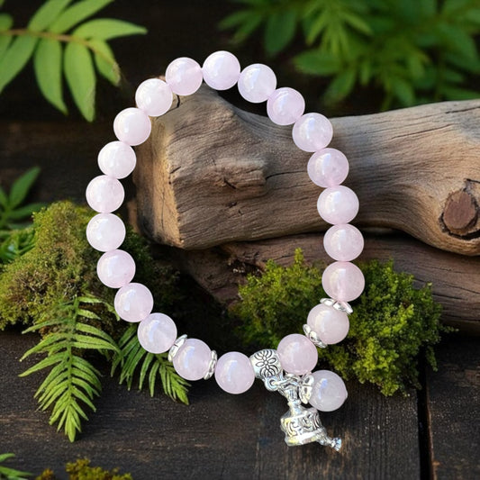 BRACELET || ROSE QUARTZ WITH BELL CHARM