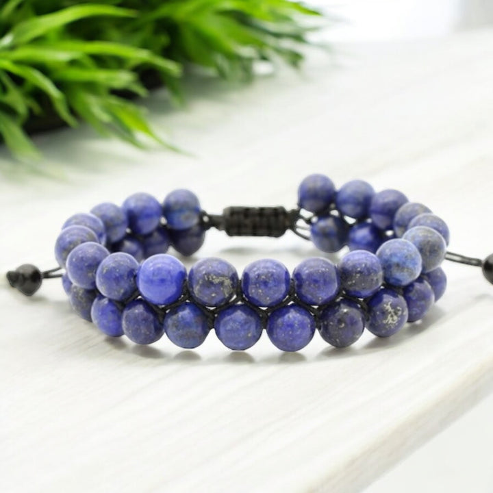 BRACELET || LAPIS LAZULI DOUBLE WEAVE