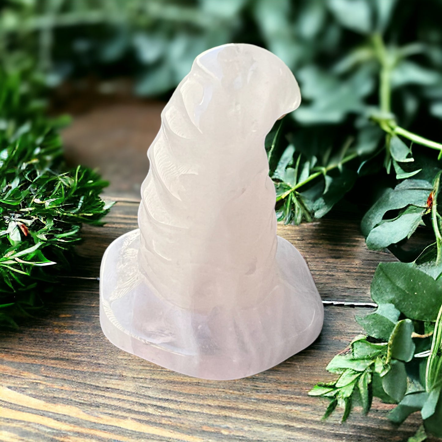 CARVINGS || ROSE QUARTZ WITCHES HAT