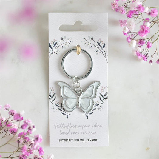 KEYRING || WHITE BUTTERFLY KEYRING