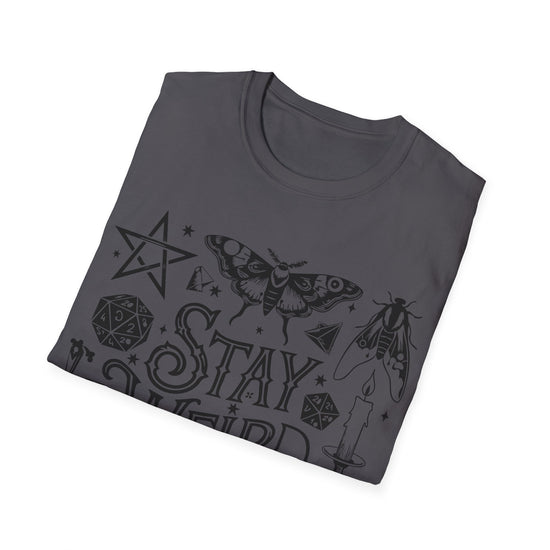T-SHIRT | STAY WEIRD - (BLACK WRITING)
