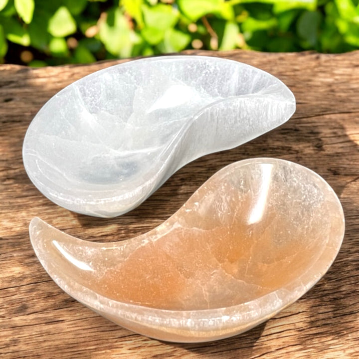 CARVINGS || SELENITE CHARGING BOWL - YING & YANG