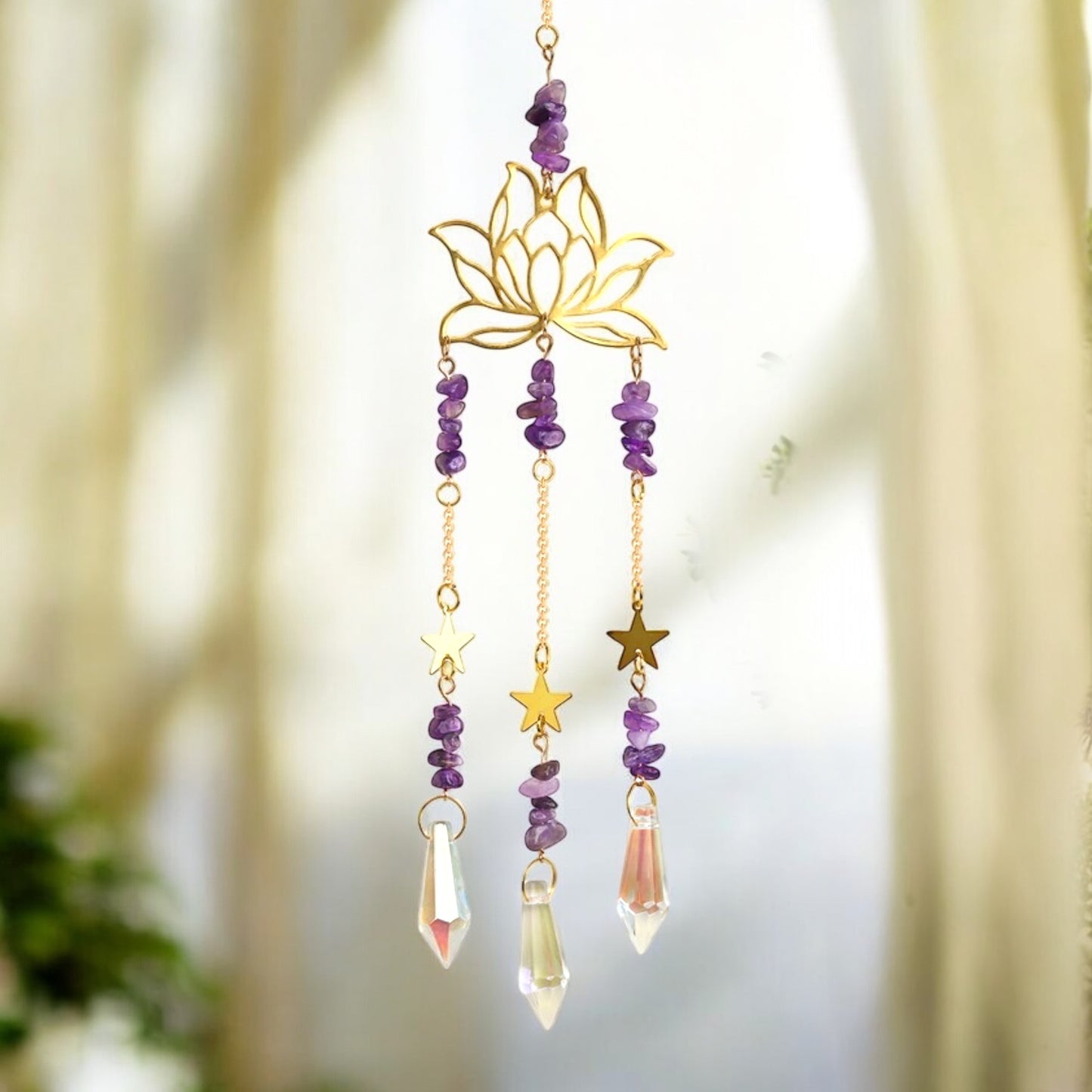 SUN CATCHER || AMETHYST LOTUS FLOWER