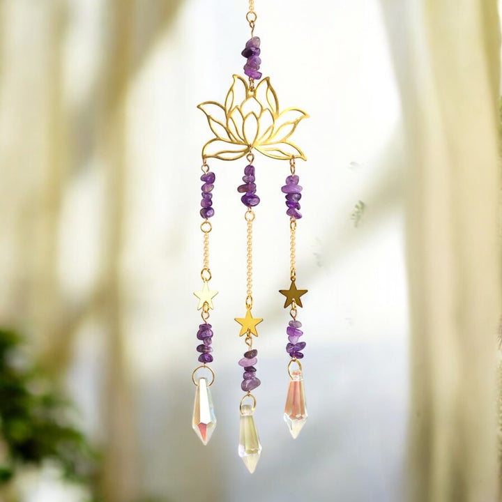 SUN CATCHER || AMETHYST LOTUS FLOWER
