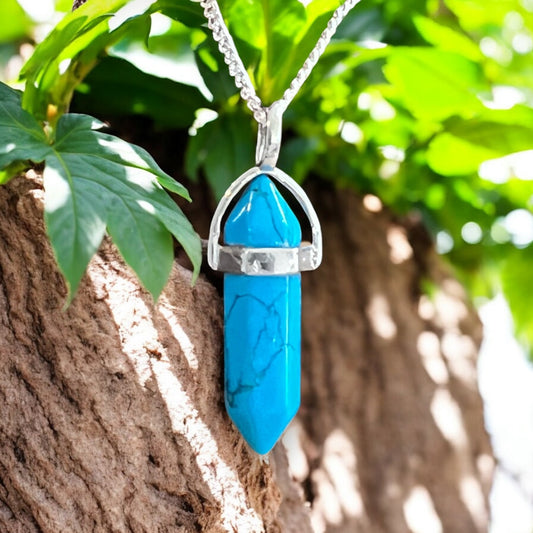 PENDANT || BLUE HOWLITE NECKLACE