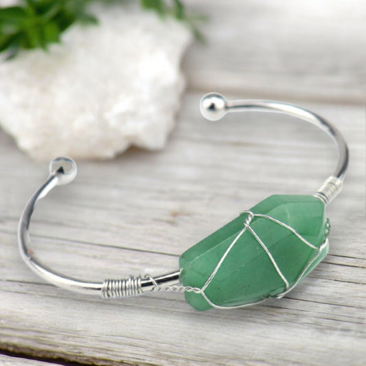 BRACELET || GREEN AVENTURINE “ COFFIN” CUFF
