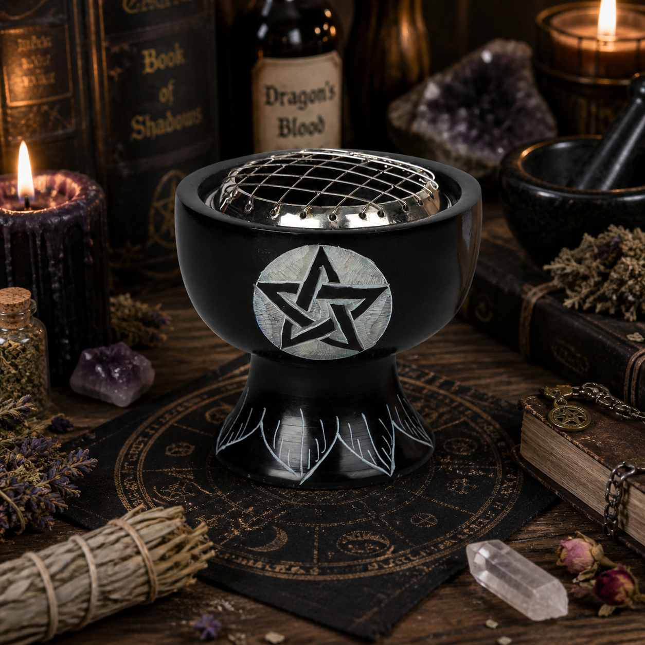 SMUDGE BURNER || PENTAGRAM INCENSE SMUDGE BURNER