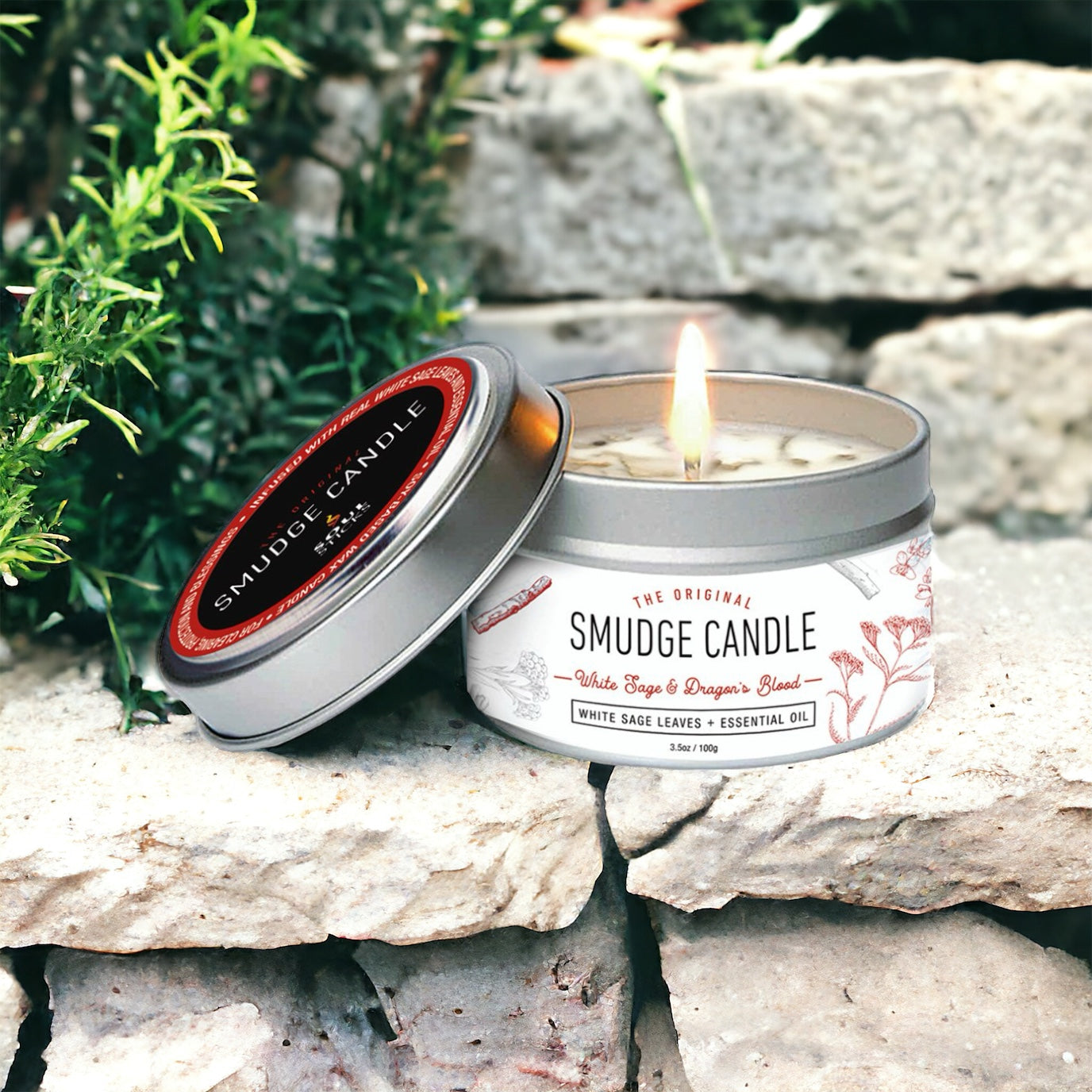 CANDLES || SMUDGE CANDLE - WHITE SAGE & DRAGONS BLOOD