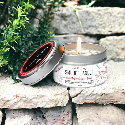 CANDLES || SMUDGE CANDLE - WHITE SAGE & DRAGONS BLOOD