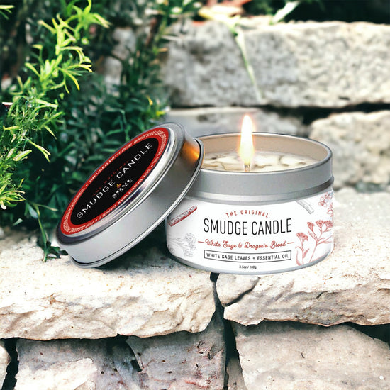 CANDLES || SMUDGE CANDLE - WHITE SAGE & DRAGONS BLOOD