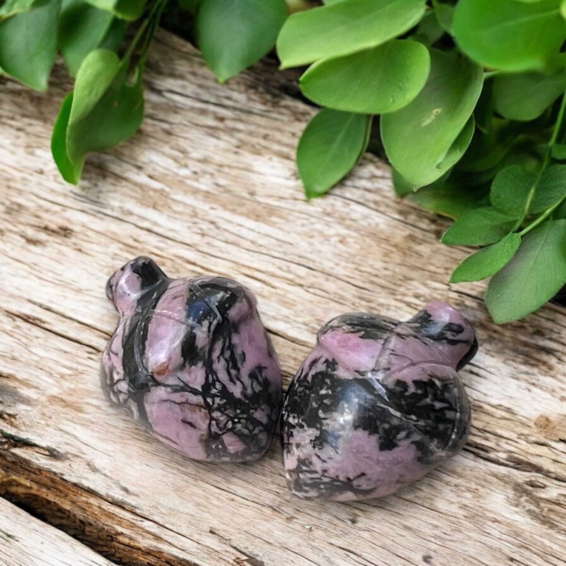 CARVINGS || RHODONITE ACORNS