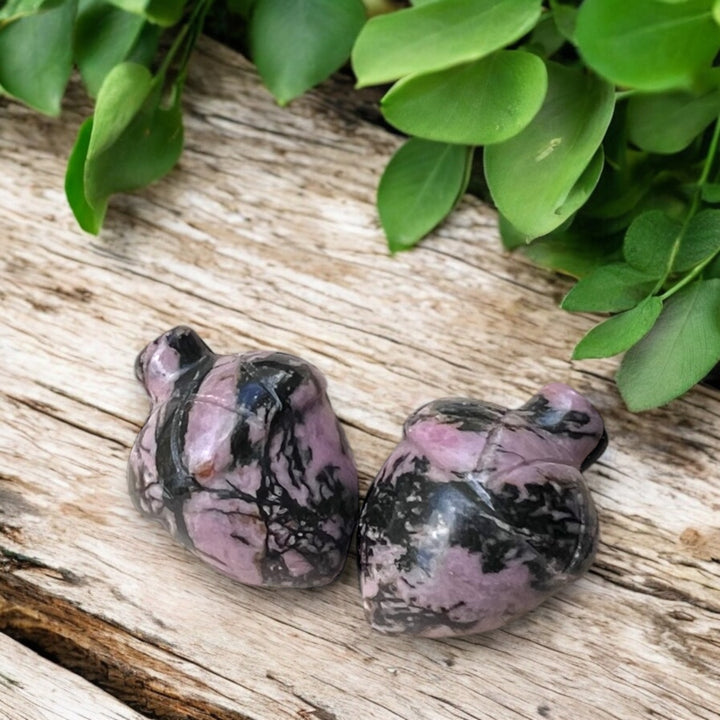 CARVINGS || RHODONITE ACORNS