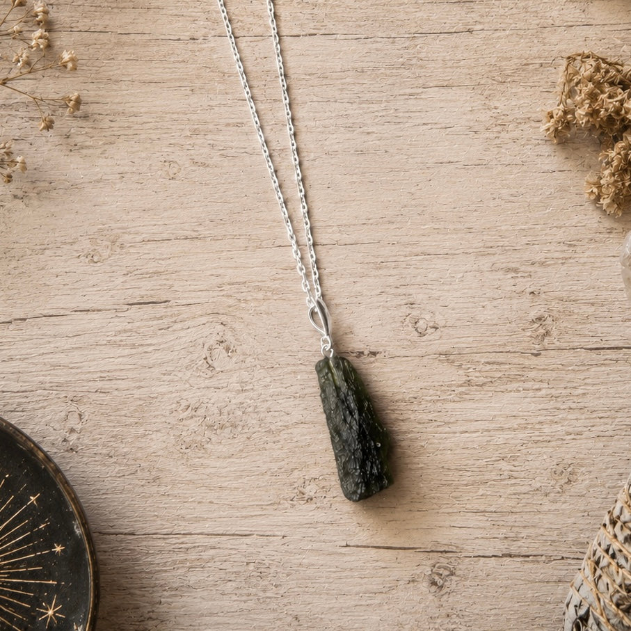 PENDANTS || MOLDAVITE - 925 STERLING SILVER