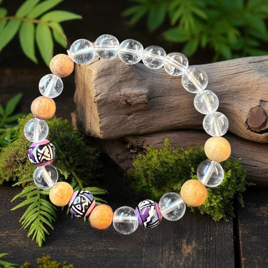 BRACELET || PALO SANTO & CLEAR QUARTZ